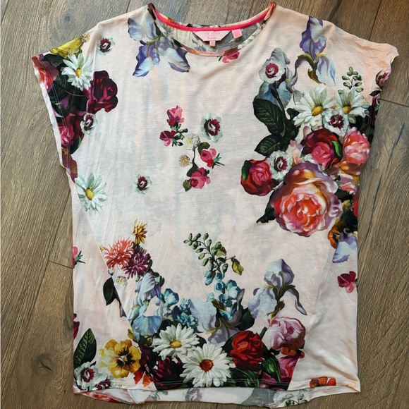 Ted Baker London Tops - Ted Baker Jorrda Harmony Blush Floral Top Shirt Size 1 Blush Summer Small XS